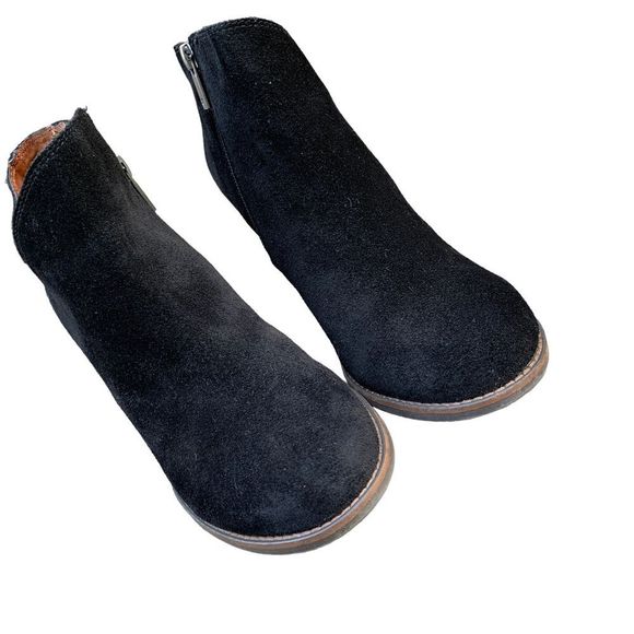 Lucky Brand Black Suede Heeled Boots - Picture 9 of 13